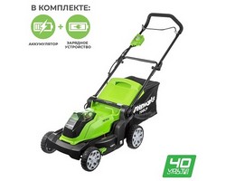 Газонокосилка аккумуляторная Greenworks G40LM41K4