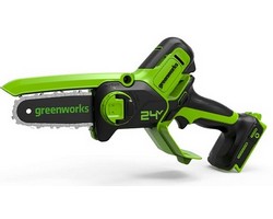 Аккумуляторная цепная мини пила Greenworks G24MCS10