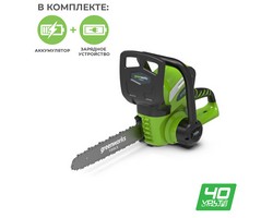 Аккумуляторная цепная пила Greenworks G40CS30K2