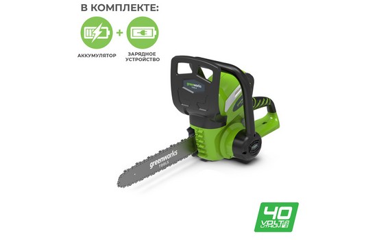 Аккумуляторная цепная пила Greenworks G40CS30K2